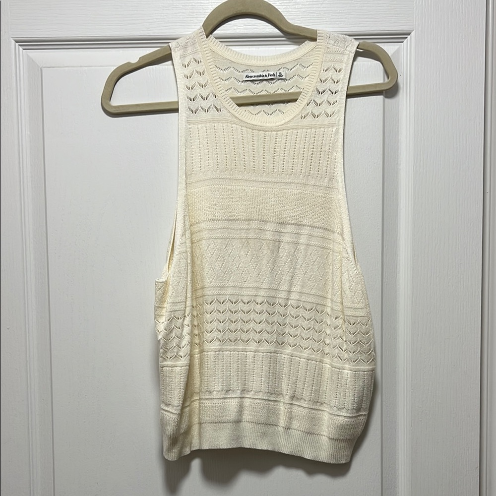 Abercrombie Women's Cream Sleeveless Top